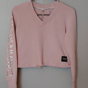 Calvin Klein Performance Cropped V Neck Sweatshirt